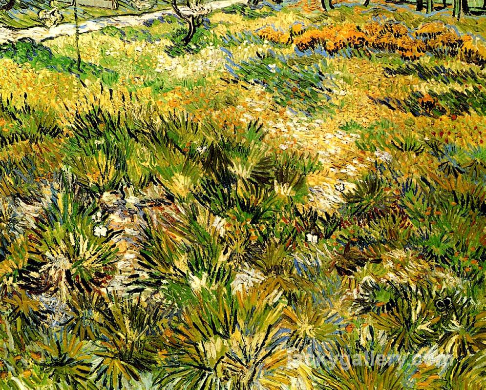 Meadow in the Garden of Saint-Paul Hospital, Van Gogh painting